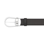 Horseshoe Pin Buckle Reversible Black/Brown 30 mm Leather Belt MB113834