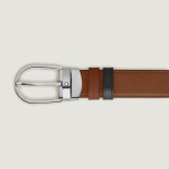 Horseshoe Pin Buckle Reversible Fauve / Saffiano Black 30 mm Leather Belt MB220964