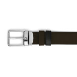 Rectangular Pin Buckle Everyday Reversible Noisette Suede / Soft Black 30 mm Leather Belt MB221006