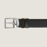 Rectangular Everyday Pin Buckle Reversible Brown / Black 35 mm Leather Belt MB221008