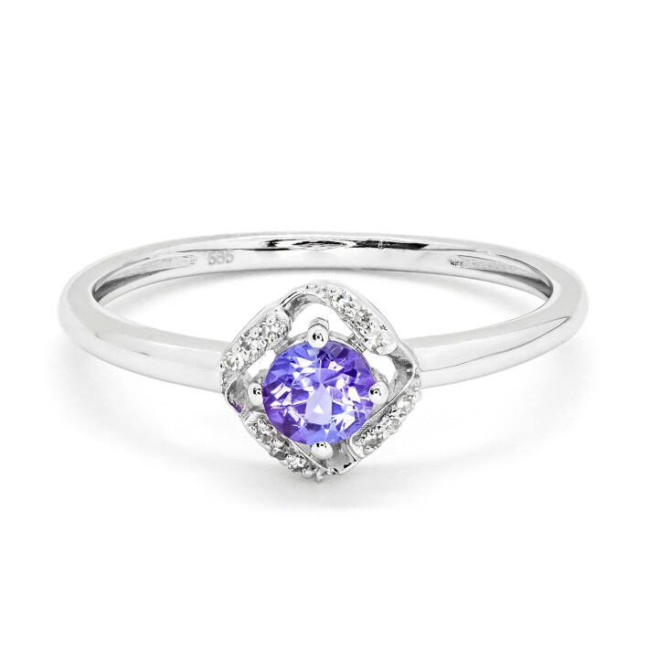 Prsten z bílého zlata s tanzanitem a diamanty FR28978TNZW