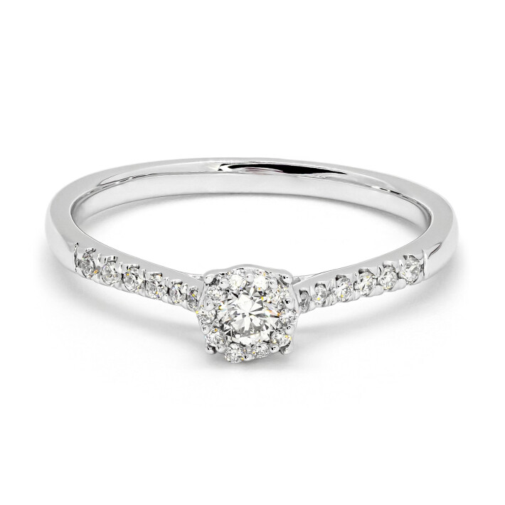 Prsten z bílého zlata s diamanty MR00322W