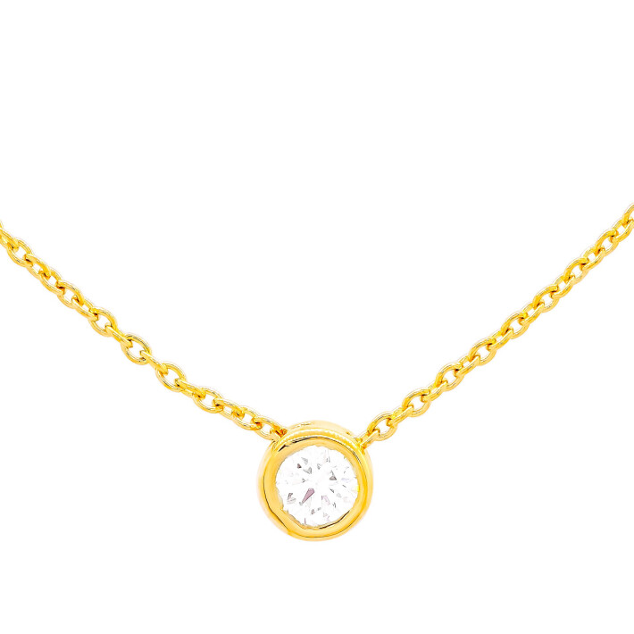 Náhrdelník ze žlutého zlata s diamantem NC02773