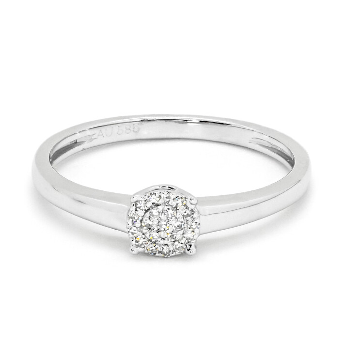 Prsten z bílého zlata s diamanty PR33216W