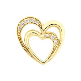 Zlatý přívěsek ve tvaru srdce s diamanty  13ZP2200687BZ
