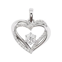 Zlatý přívěsek ve tvaru srdce s diamanty 13ZP2301371B