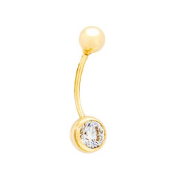Piercing ze žlutého zlata se zirkony 13ZP2600348C