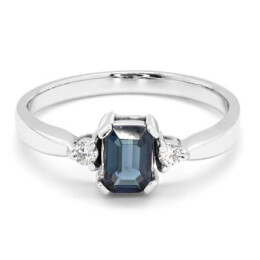 Prsten z bílého zlata s London Blue topazem a diamanty  21ZP2503285A
