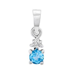 Přívěsek z bílého zlata s topazem a diamanty 21ZP2600498A