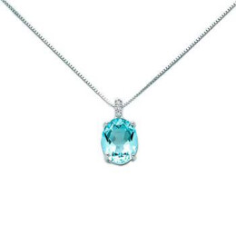 Zlatý náhrdelník s topazem a diamanty CLD4068