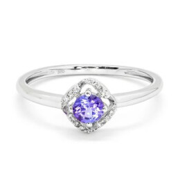 Prsten z bílého zlata s tanzanitem a diamanty FR28978TNZW