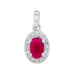 Přívěsek z bílého zlata s rubínem a diamanty  JP6055RBW