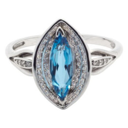 Zlatý prsten s diamanty a topazem KR059930221