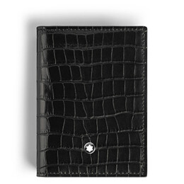Meisterstück Atelier Crocodile-print Card Holder 4cc Black MB220487
