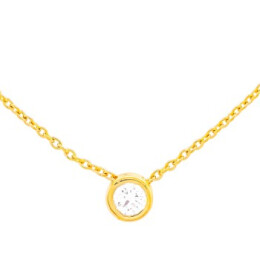 Náhrdelník ze žlutého zlata s diamantem NC02773