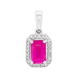Přívěsek z bílého zlata s rubínem a diamanty RP20683RBW