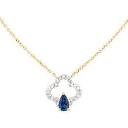 Náhrdelník ze žlutého zlata s topazem a diamanty RP21004LBTY