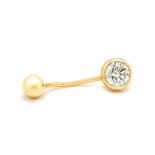 Piercing ze žlutého zlata se zirkony 13ZP2600348C