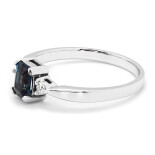 Prsten z bílého zlata s London Blue topazem a diamanty  21ZP2503285A